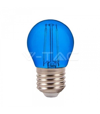 Bec LED G45 E27 2W cu filament lumina albastra V-TAC foto