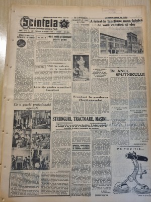 scanteia 4 octombrie 1958-art. oradea resita,scoala din fierbinti,uzinele turda foto