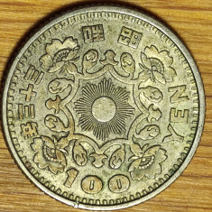Japonia - moneda de colectie serie rara - 100 yen 1958 argint -spectaculoasa !