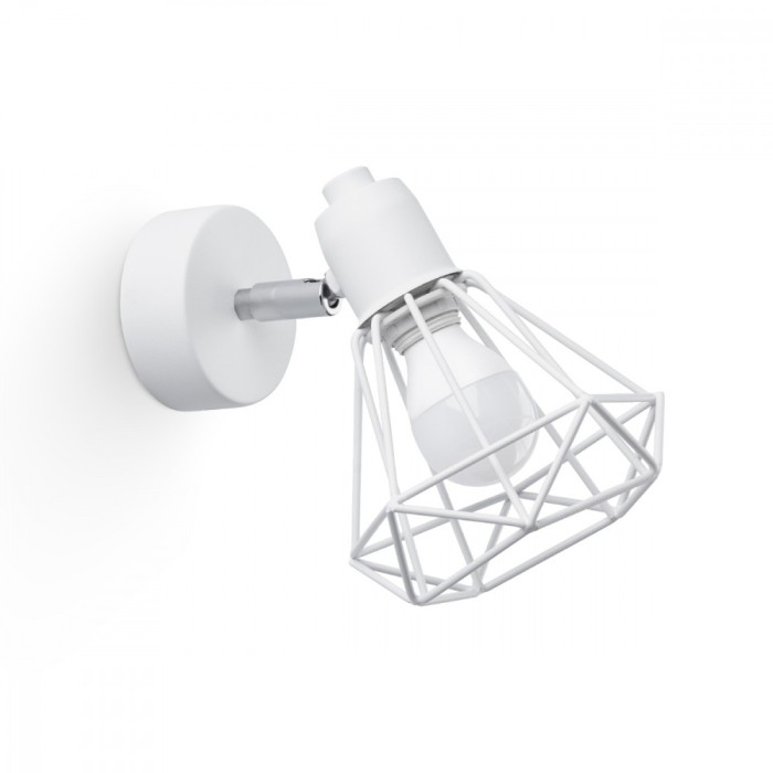 Lampă De Perete Artemis Alb Oțel 1 Bec Coș Conic Modern De Interior
