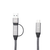 Cablu USB-C PNI CD600 60W pentru date si incarcare, 1m, cu adaptor