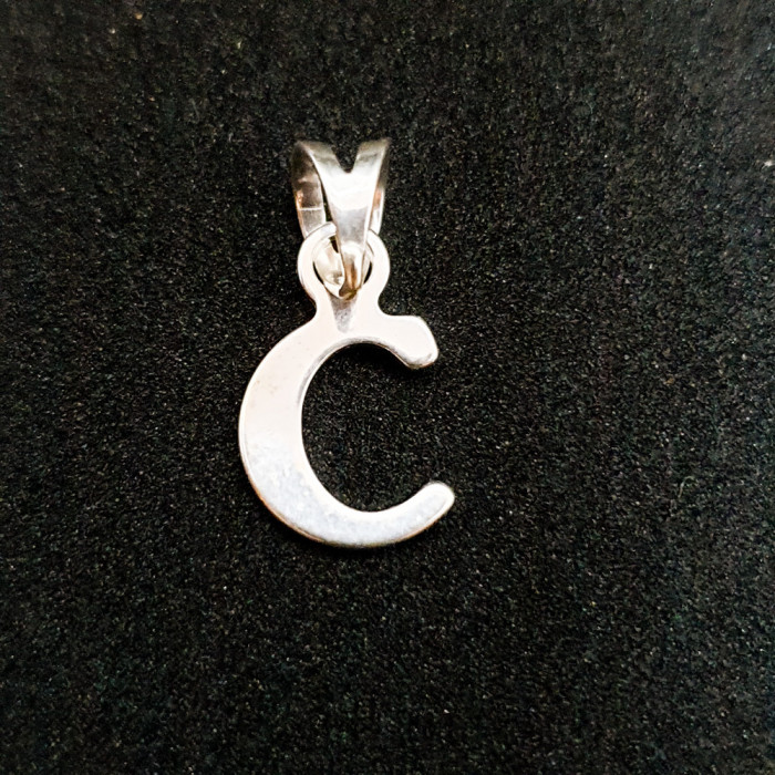 Pandantiv initiala Litera C din argint