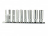 Set 9 chei tubulare 1/4&quot; CRV 5-13mm + suport metalic, GEKO G13540