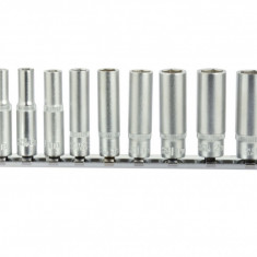 Set 9 chei tubulare 1/4" CRV 5-13mm + suport metalic, GEKO G13540