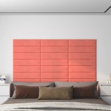 vidaXL Panouri de perete 12 buc. roz 60x15 cm catifea 1,08 m&sup2;