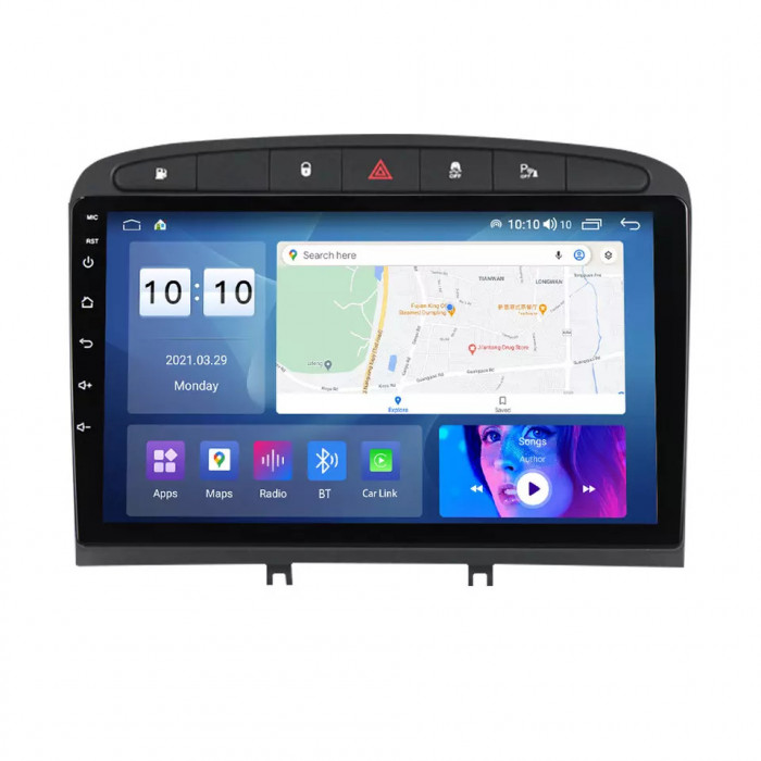 Navigatie Dedicata Peugeot 308 408 (2008-2013), Android, 9Inch, 4Gb Ram, 64Gb Stocare, Bluetooth, WiFi, Waze