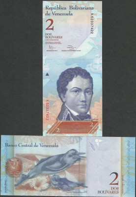 VENEZUELA 2 BOLIVARES 31.01.2012 UNC [1] P- 88d , necirculata foto