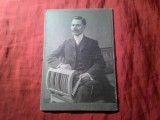 Fotografie pe carton 1910 - George Leca , Atelier Julietta Bucuresci , 16,8x11 cm