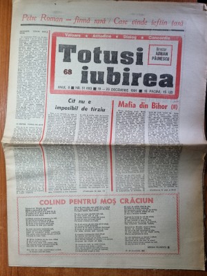 ziarul totusi iubirea 19-26 decembrie 1991-numar de craciun foto