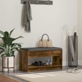 vidaXL Bancă pentru hol cu pernă cu raft Stejar Afumat 83 x 38 x 45 cm 891580