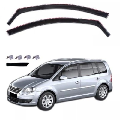 Paravanturi de vant pentru VW TOURAN 5D 2003 - 2015 Auto Masina Negru transparent 2 buc. foto