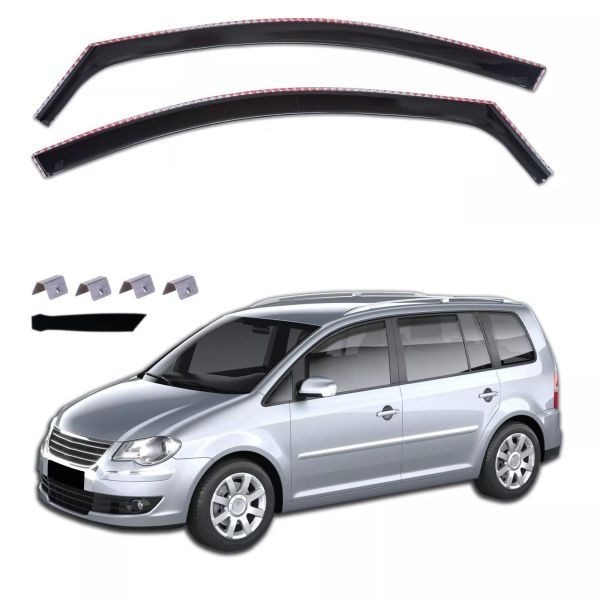 Paravanturi de vant pentru VW TOURAN 5D 2003 - 2015 Auto Masina Negru transparent 2 buc.