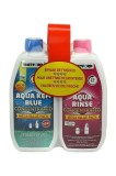 Soluție WC portabil, Duopack Aqua Kem Blue Eucalyptus 0,78 Liter &amp; Aqua Rinse 0,75 Liter, lichid WC portabil