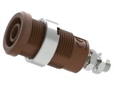 Conector banană 4mm maro nichelat cu izolație 25A ELECTRO-PJP 3265-C-BN