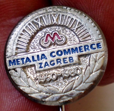 I.971 JUGOSLAVIA YUGOSLAVIA CROATIA METALIA COMMERCE ZAGREB 1950 1980 h13mm foto