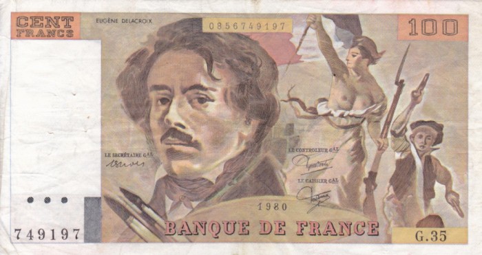 FRANTA 100 francs 1980 VF!!!