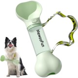 Sticla De Apa Portabila Pentru Caini 2 in 1, Rezistenta La Scurgeri, Cu Distribuitor De Pungi Igienice, Ideala Pentru Plimbari, Calatorii, Design In F