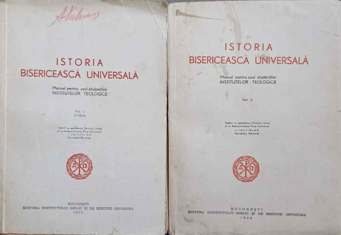 ISTORIA BISERICEASCA UNIVERSALA VOL.1-2 MANUAL PENTRU UZUL STUDENTILOR INSTITUTELOR TEOLOGICE-TIPARIT CU AP-238071