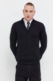 Cumpara ieftin HUGO pulover de lana barbati, culoarea negru, light, cu turtleneck