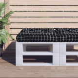 vidaXL Pernă paleți model careuri negru 60x61,5x10 cm, țesătură Oxford 360894