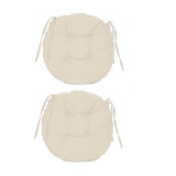 Set Perne decorative rotunde, pentru scaun de bucatarie sau terasa, diametrul 35cm, culoare alb, 2 buc/set, Palmonix