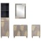 Set dulap baie 4 buc. Gri Lemn de mango solid - 7
