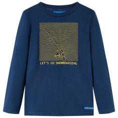 Tricou de copii cu m&acirc;neci lungi bleumarin 92