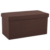 Cumpara ieftin Bancuta pliabila material maro Orelia 76x38x38 cm