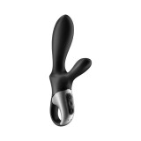 Vibrator anal SATISFYER Heat Climax+ Warming Anal Vibrator, funcție de &icirc;ncălzire, control prin aplicație, culoare negru