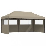 Cumpara ieftin Cort pliabil pentru petreceri cu 3 pereti laterali, gri taupe