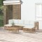 Gossi set mobilier de gradina cu perne alb crem, 7 piese, bambus