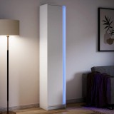 VidaXL Dulap &icirc;nalt cu LED alb 41,5x32,5x200 cm lemn prelucrat
