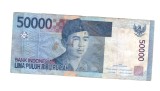 Bancnota Indonezia 50000 rupiah 2005, circulata, patata