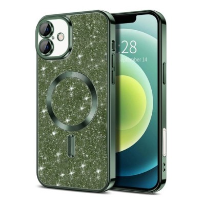 Husa pentru iPhone 16 - Techsuit Luxury Glitter MagSafe - Deep Green foto