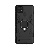Husa compatibila cu realme c21, ring (inel magnetic) brave armor, htp , black, Htphone