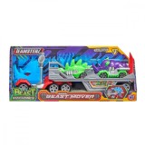 Transportator cu 2 masini, Teamsterz Beast Machines Mover, Verde-Mov