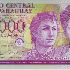 Bancnota Paraguay 2.000 Guaranies 2017 - P228 UNC ( polimer )