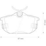 Set placute frana disc Mitsubishi Carisma, Colt, Colt Czc VI, Colt VI, Space Star; Proton Impian; Smart Forfour; Volvo S40 I, V40, 47x87x15.3mm,