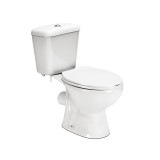 WC Monobloc Leziter Cleano Alb Ceramica Evacuare Orizontala Dubla Tragere Capac Inchidere Lenta