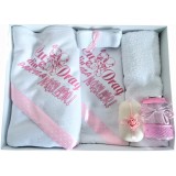 Trusou botez 6 piese roz