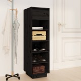 VidaXL Pantofar, negru, 34x30x105 cm, lemn masiv de pin