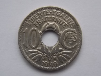 10 CENTIMES 1919 FRANTA-XF foto