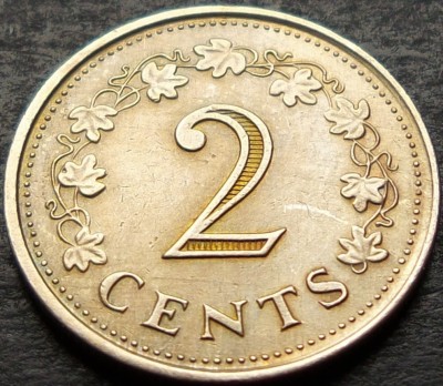 Moneda 2 CENTI - MALTA, anul 1972 * cod 366 foto