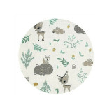 Paturica moale MimiNu cu doua fete din bumbac 75x100 cm Forest Friends Mint