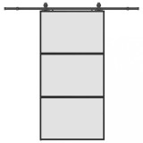 Cumpara ieftin Usa glisanta cu set de feronerie neagra sticla securizata