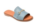 Cumpara ieftin Papuci OZIYS albastri, 2024, din piele naturala