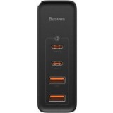 Incarcator retea Baseus GaN2 Pro, Quick Charge 3.0 100W, 2 x USB Type-C 5V/3A max, 2 x USB 5V/3A max, negru