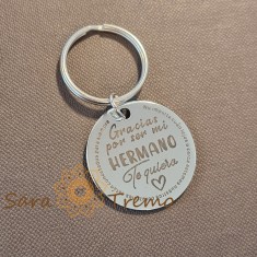 Breloc gravat din otel inoxidabil , , zGracias por ser mi hermano, , mesaj emotionant pentru frate