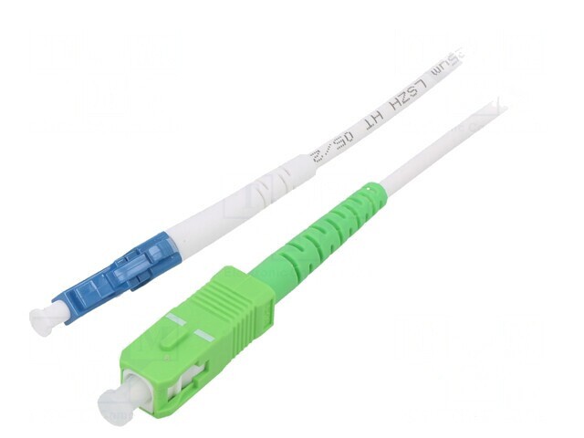 Patch Cord Fibră Optică OS2 LC/UPC-SC/APC 2m Alb 3mm