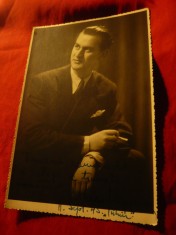 Fotografie cu autograf Alecu Rapeanu - Actor interbelic , 17x11cm foto